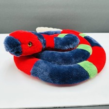 Animal Alley Coiled Rattle Snake 13  Blue Red Y2K Stuffed Animal Plush Toys R Us