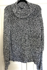 NWT XL Eileen Fisher Funnel Neck Black  White Sweater Originally 228 