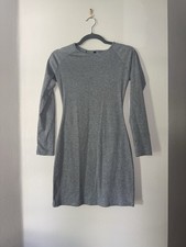 UNKNOWN BRAND Gray Long-Sleeve Knit Dress XSMALL