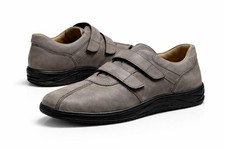 LucRO Herren Lederschuhe Gr. 43 – Klettverschluss – Grau – Sehr guter Zustand