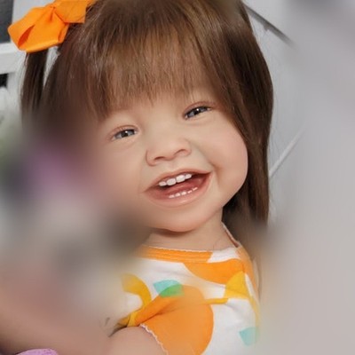 Painted Reborn Doll 28in Cloth Body Hand-Rooted Hair Finished Toddler Girl Gift