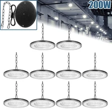 10Pack 200W Super Bright Warehouse LED UFO High Bay Light Factory Shop GYM Light