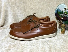 HANOVER MENS 10 M CASUAL MOCCASIN STYLE SHOES MADE IN PENNSYLVANIA! 100% LEATHER