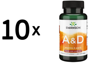 10 x Swanson Vitamins A & D - 250 softgels (35,98 EUR/kg)