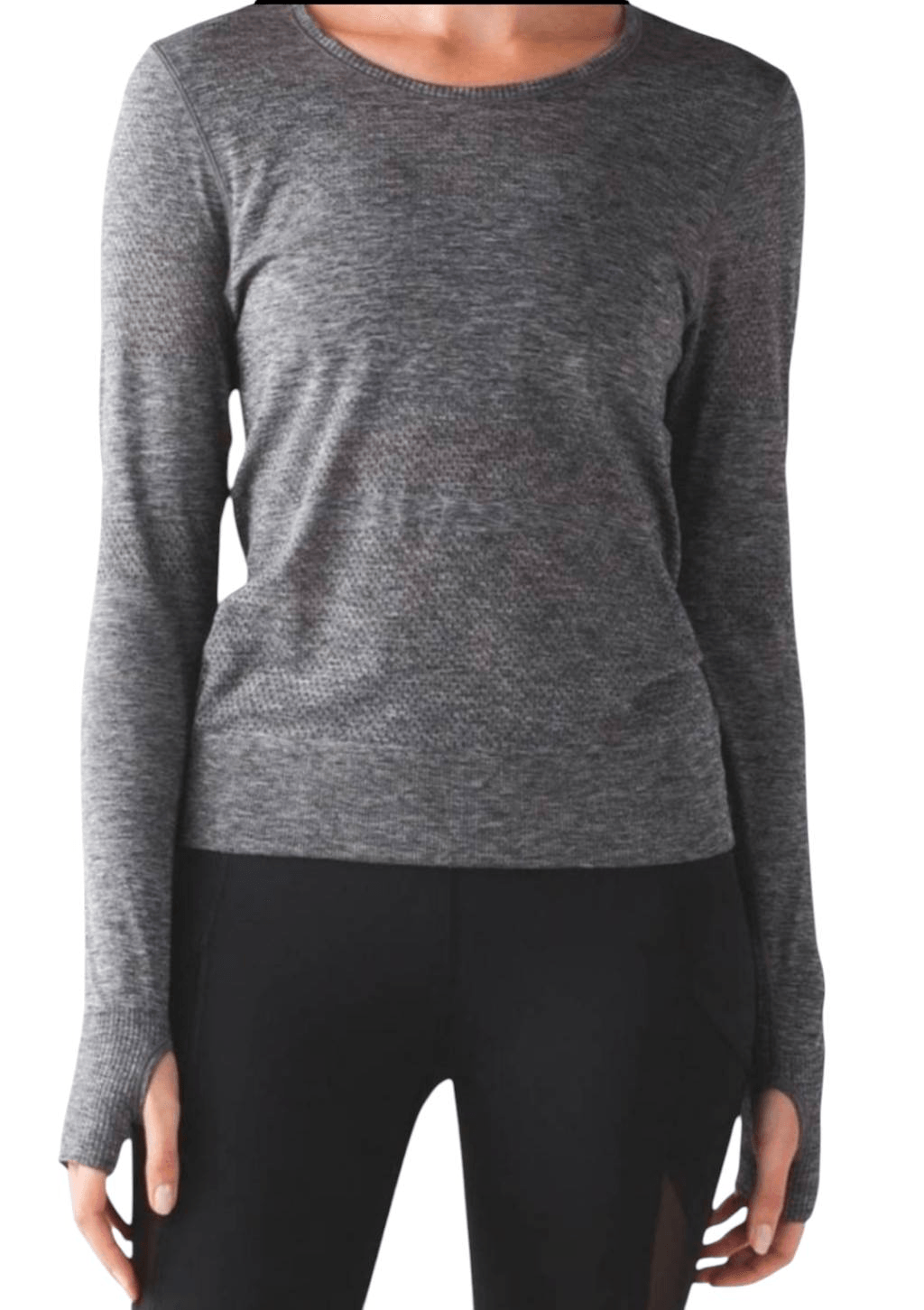 LULULEMON ATHLETICA Breeze By Long Sleeve II In Heathered Black Size 6