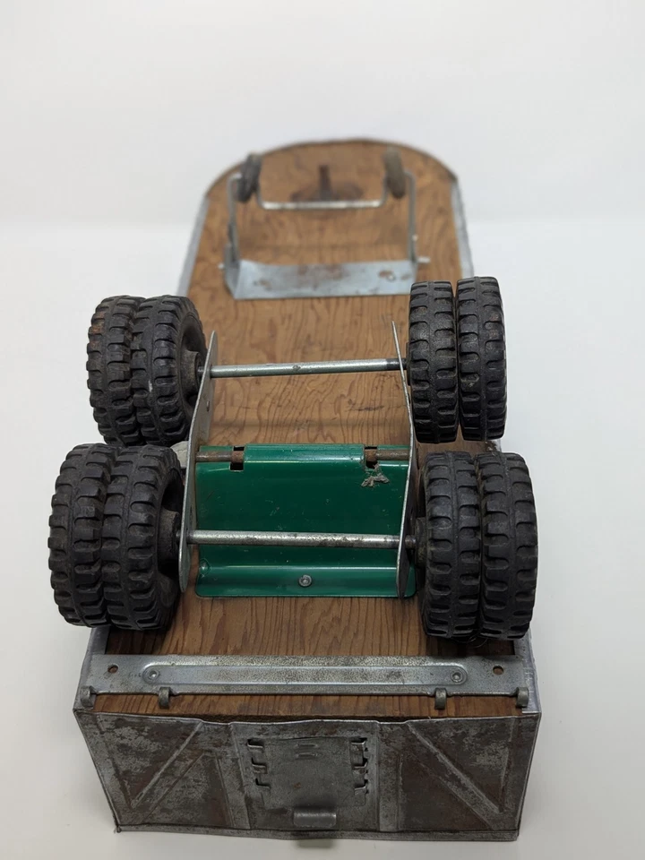 Remolque Tonka Toys M 1955 de colección súper raro remolque de grano de acero prensado Foto 4 de 4