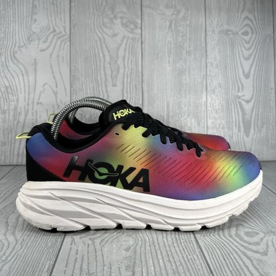 Hoka One One Rincon 3 Rainbow Sneakers Mens Size 8.5 D Shoes 1119395 BKML