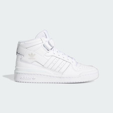 Image of Adidas Originals Forum Mid J White Size 4.5UK Unisex Kids Women's Leather FZ2086