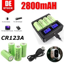 2800mAh Akku CR123 CR123A Li-Ion Wiederauflad...