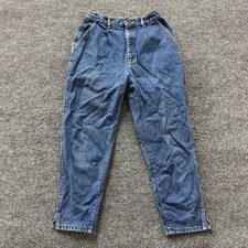 Lee Jeans Womens Size 13 Blue Cotton Pleated High Waisted Tapered Made in USA
