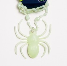 Glow in the Dark Necklace Spider Skull Bones Party Favor Insect Science 31"