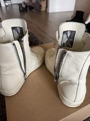 RICK OWENS Mainline Ramones High Milk White Leather sz 41 | eBay