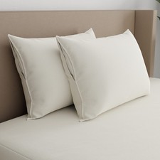 AllerEase Organically Grown Cotton Zippered Pillow Protector, Standard/Queen, 2