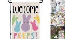 Welcome Easter Garden Flag Double Sided Vertical 12 18 Inch Bunny 12" X 18"