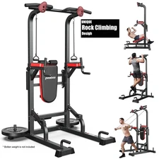 Multifunction Power Tower With Rock Climbing Grip,Bench,Dip Station,Pull Up Bar
