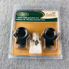 Weaver 49071 Scope Rings 1 in Medium Gloss Black Steel Top Mount Weaver Rail