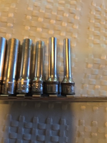 9 Snap on Tools USA Used 1/4" Drive METRIC 6pt Chrome Deep Socket Set 4 - 12 Mm - Picture 4 of 9