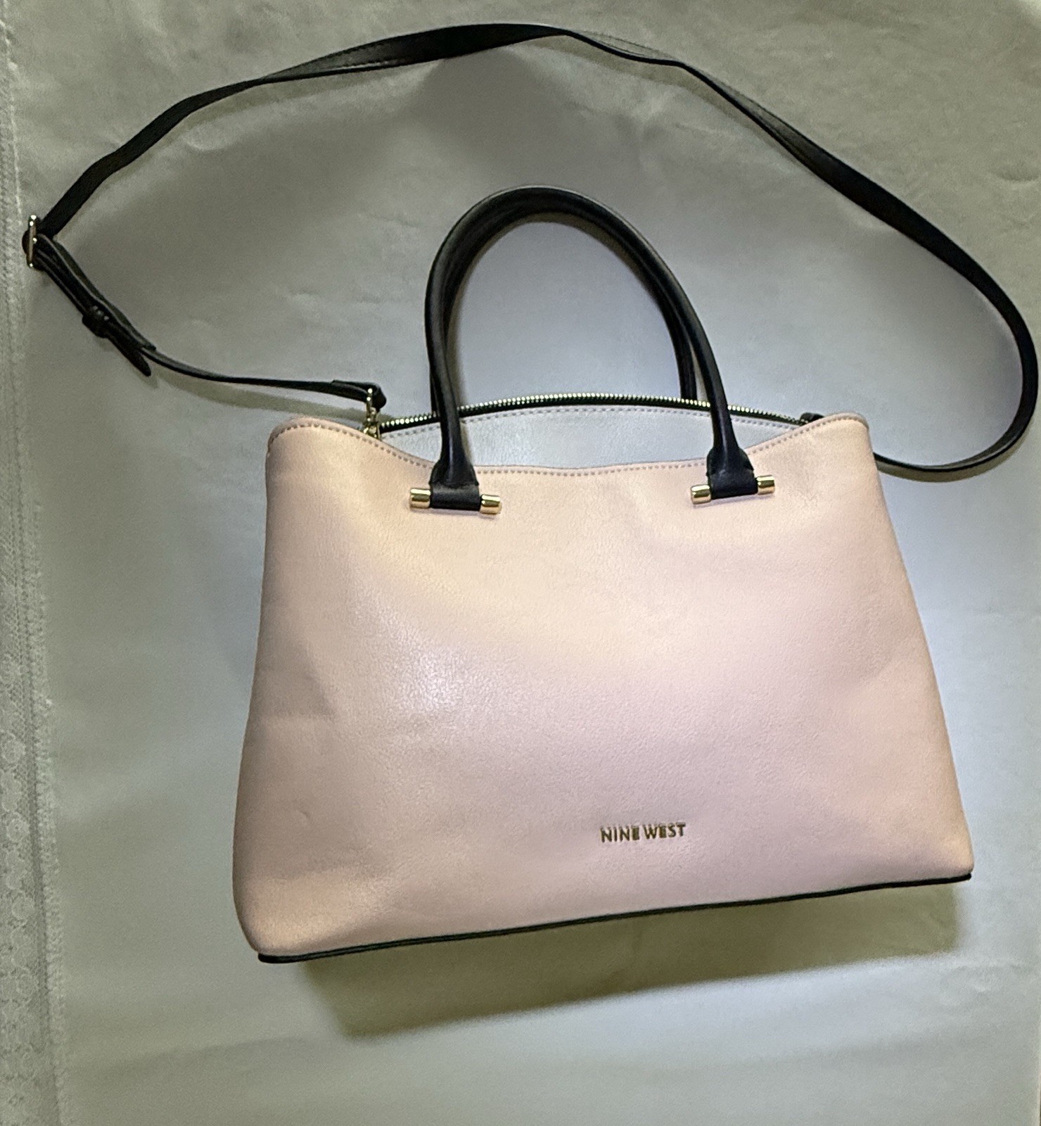 Nine West Blush Pink Tote Satchel Purse Crossbody Bag