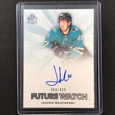 2021-22 Sp Authentic Nhl Jasper Weatherby 2011-12 Future Rookie Auto 464/499