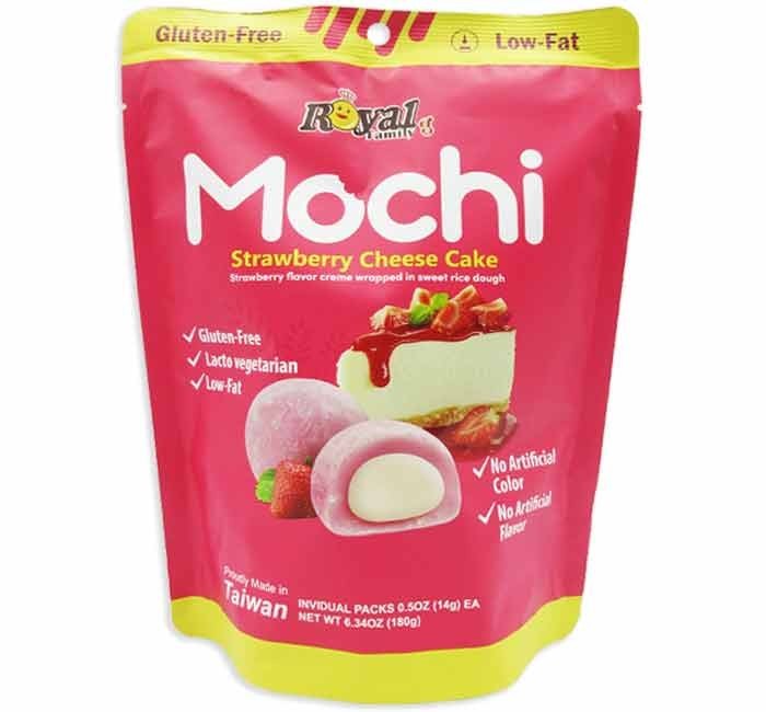 Masa de arroz dulce crema con sabor a pastel de queso de fresa Mochi de la familia real