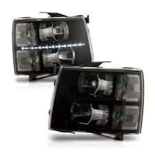 LED DRL Front Headlights Assembly for 2007-2013 Chevy Silverado 1500 2500 3500