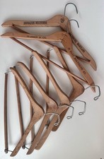 Antique Wooden Clothes Hangers Set of 6 Various Baltimore MD Advertising