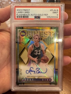 2023 Topps Finest - Flashback Autos Larry Bird #FLA-LB Gold Refractor /50 PSA 9
