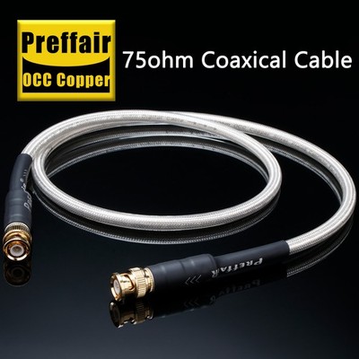 75 Ohm HiFi BNC Cable Silver Plated Audio HD Digital Coaxial Interconnect Wire