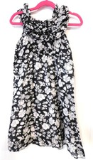 Ralph Lauren Girls Sz 6X Black and White Floral Sleeveless Lined Dress Sundress