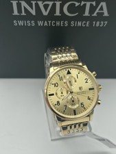 Invicta Montres Prestige 42mm Chrono GOLD DIAL Stainless Steel Watch MPW-0078