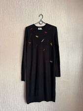 Sonia by Sonia Rykel women merino wool blend lips  pattern knit dress size M