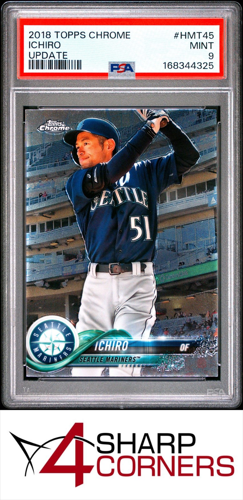 2018 TOPPS CHROME UPDATE #HMT45 ICHIRO SUZUKI HOF PSA 9