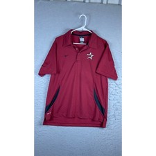 Nike Polo Shirt Mens Medium Red Excellent MLB Authentic Collection Dri-FIT Star