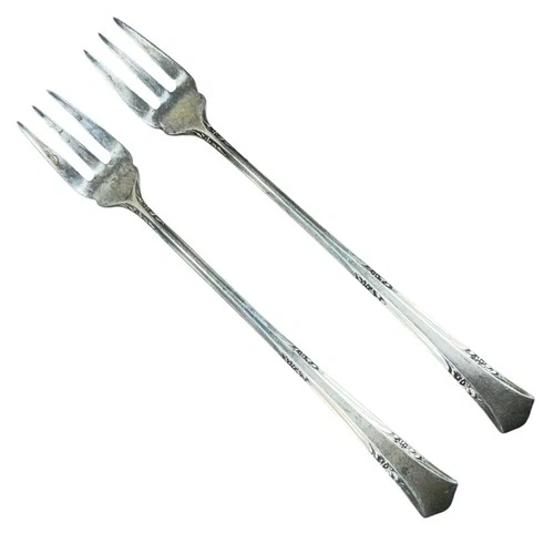 Lot Of 2 Sterling Silver Flatware Gorham Greenbrier Cocktail Seafood Forks 1938