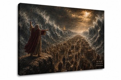 The Passage  -Moses Divides the Red Sea. 30in x 20in Canvas Print . Exodus 14:22