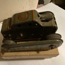 Vintage Tin Toy Tank Green Wind-up with Box for Ages 17 Years Up