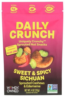 Daily Crunch Sweet Spicy Sichuan Sprouted Cashews And Edamame Snack 4Oz