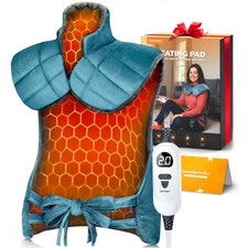 Graphene-Infused Heating Pad with 3X Deeper Back Relief, 25" 35" Blue, Blue