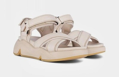 Women Ecco heels beige leather 37 #3S7Q