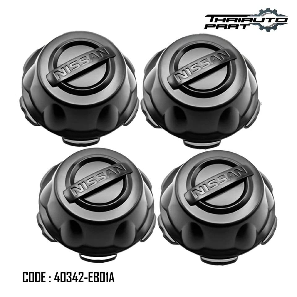 4x Tapa central de rueda negra para camioneta Nissan Frontier Navara D40 06-14 Foto 2 de 4