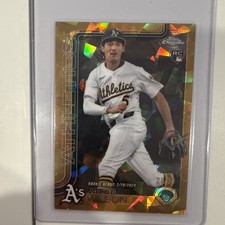 2025 Topps Chrome Update Sapphire Jacob Wilson RC Gold Refractor /50 Athletics