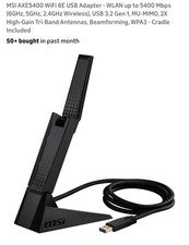 MSI AXE5400 WiFi 6Tri-Band USB Adapter - WLAN up to 5400 Mbps 6Ghz, 5GHz, 2.4GH