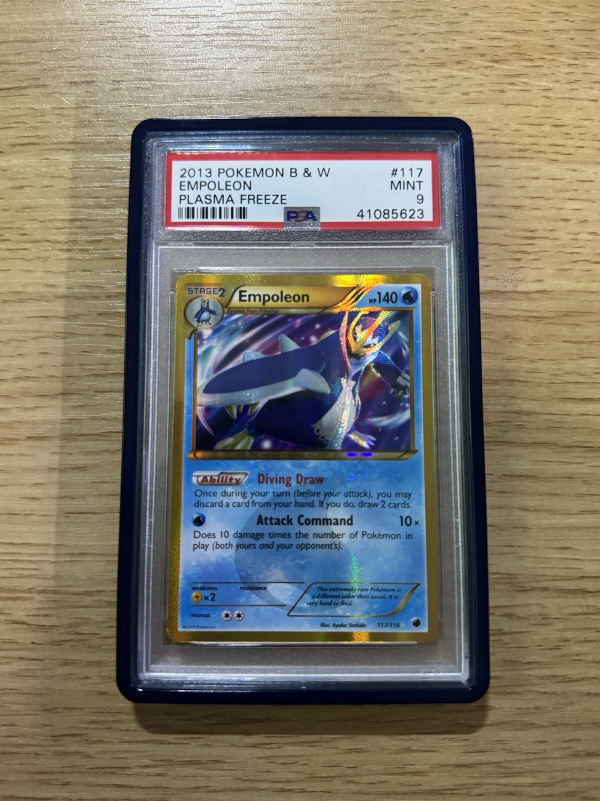 2013 Pokemon Black & White Plasma Freeze Empoleon #117/116 PSA 9