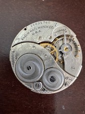 VINTAGE 12 SIZE ELGIN OPENFACE POCKET WATCH MOVEMENT GR. 303 BAD STAFF