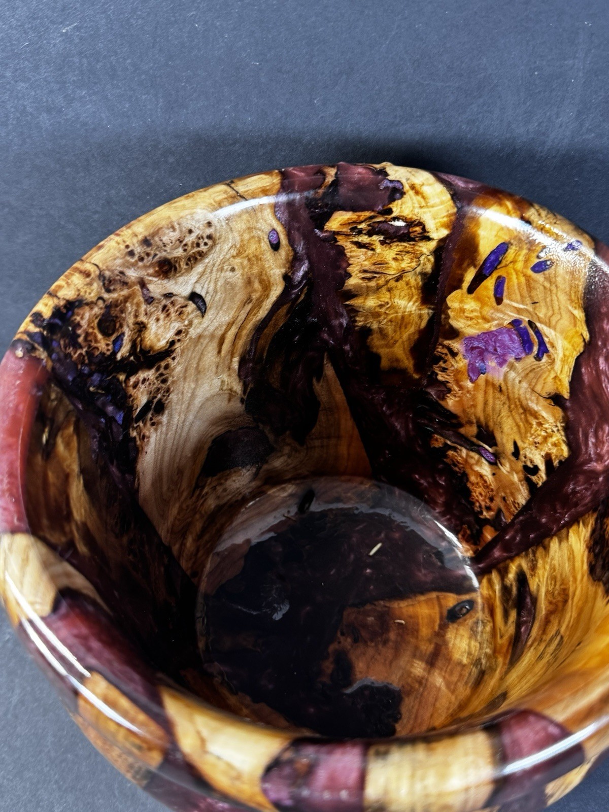 Handmade Pecan Wood and Resin Bowl Decorative Unique