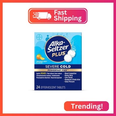Alka-seltzer Plus Severe Cold PowerFast Fizz Orange Zest Effervescent Tablets, 2