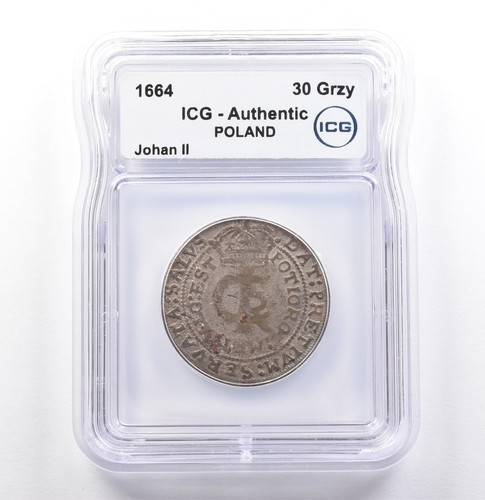1664 Poland 30 Groszy Johan II Authentic ICG *9862