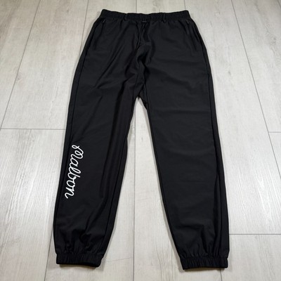 Malbon Golf Performance Nylon Tech Pant Jogger Black Preppy Belt Loop