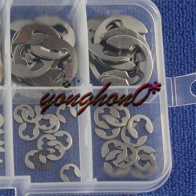 120Pcs E-Clip Stainless Steel Assortment Kit 1.5 2 3 4 5 6 7 8 9 10 mm Circlip #