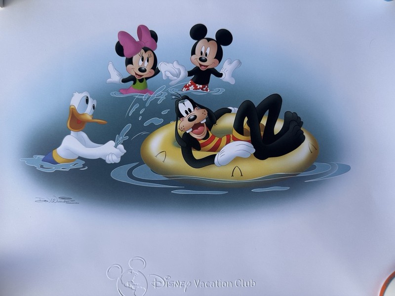 Cool, Splashing Fun with Mickey & Friends Lithograph | Free U.S. Shipping
